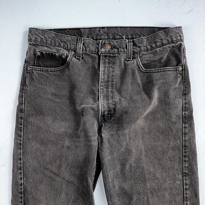 Levis 505 Vintage 90s USA Red Tab Jeans 36x32 Black Light Wash Act 34x27
