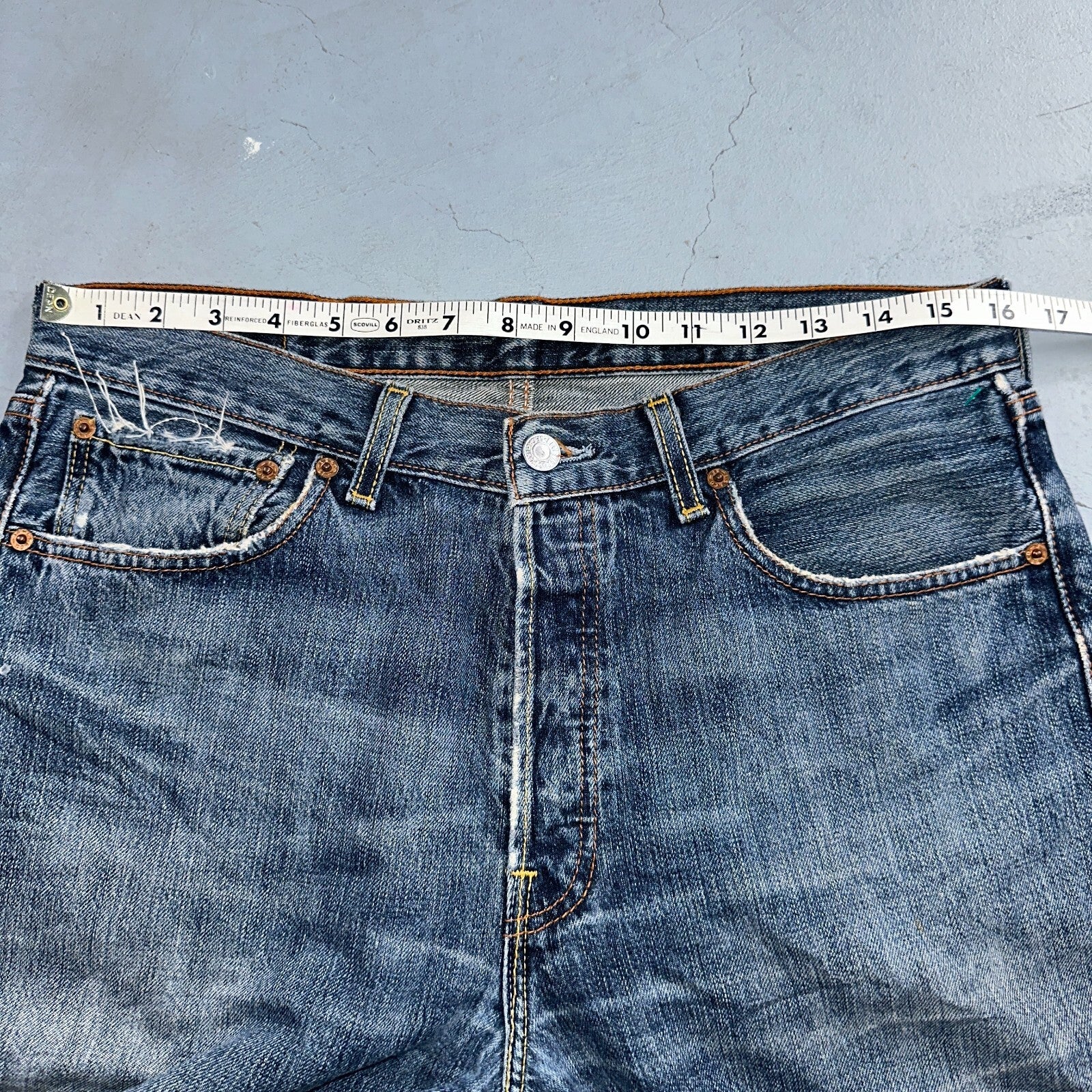Levis 501 Vintage Y2K XX Straight Leg Jeans Blue Med Wash 33x32 Act 32x31