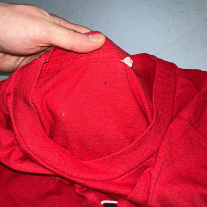 Chicago Blackhawks 1980s VTG T Shirt Single Stitch Red Screen Stars Medium 80s