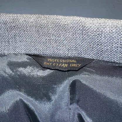 VTG Mens 2 PC Suit 44L Jacket Coat Vest Gray Levis Panatela Wool 80s