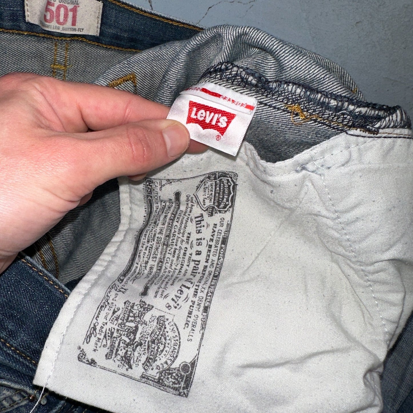 Levis 501 Y2K XX Straight Leg Jeans Blue VTG Med Wash 33x34 Act 31x29