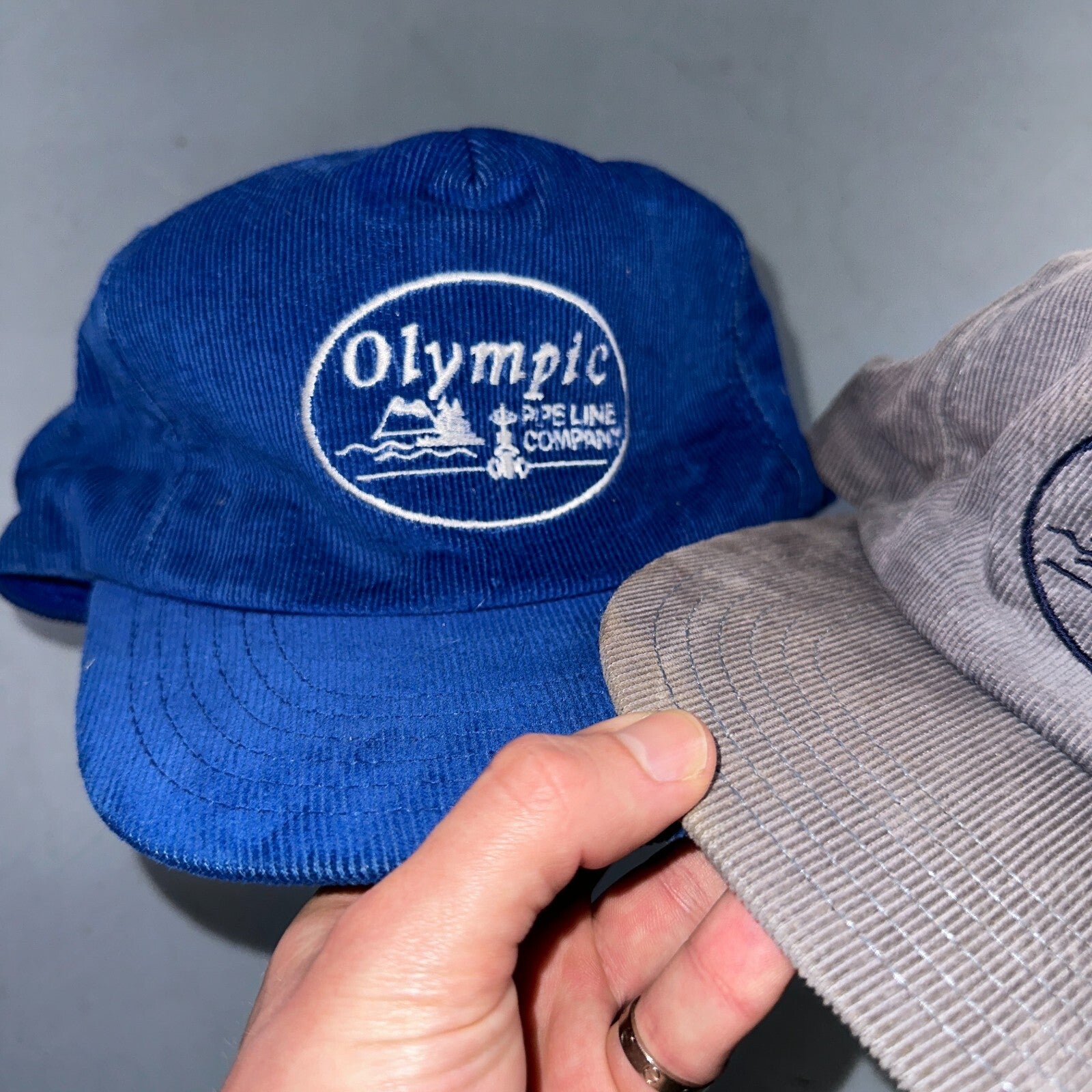 Olympic Pipeline Company VTG Hat Cap Snapback Oregon Corduroy RAM USA Lot 2