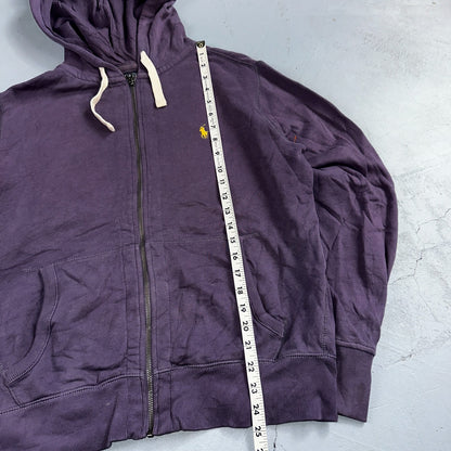 Polo Ralph Lauren VTG Full Zip Hoodie Men’s Size M Cotton Purple Jacket 90s