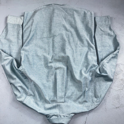 LL Bean Chambray Shirt Mens Size 15 34 Reg Button Long Sleeve Blue Cotton