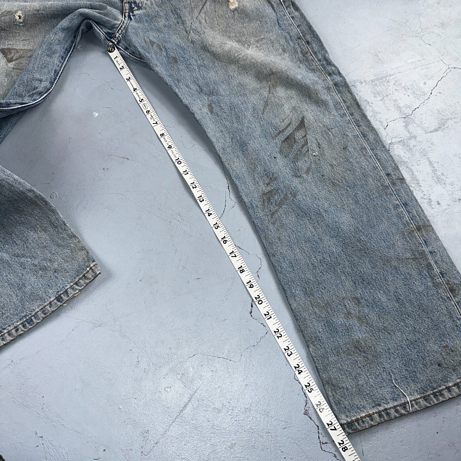 Levis 501 Vintage Y2K XX Straight Leg Jeans 90s Blue Light Wash 38x29 Act 36x27