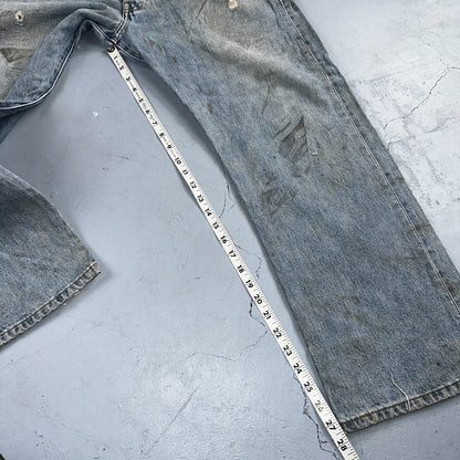 Levis 501 Vintage Y2K XX Straight Leg Jeans 90s Blue Light Wash 38x29 Act 36x27