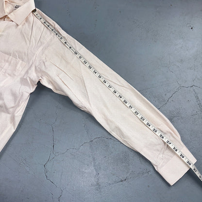 Vtg 40s 50s Penneys Towncraft Dress Shirt Mens 15 Red Polka Dot White Crisp