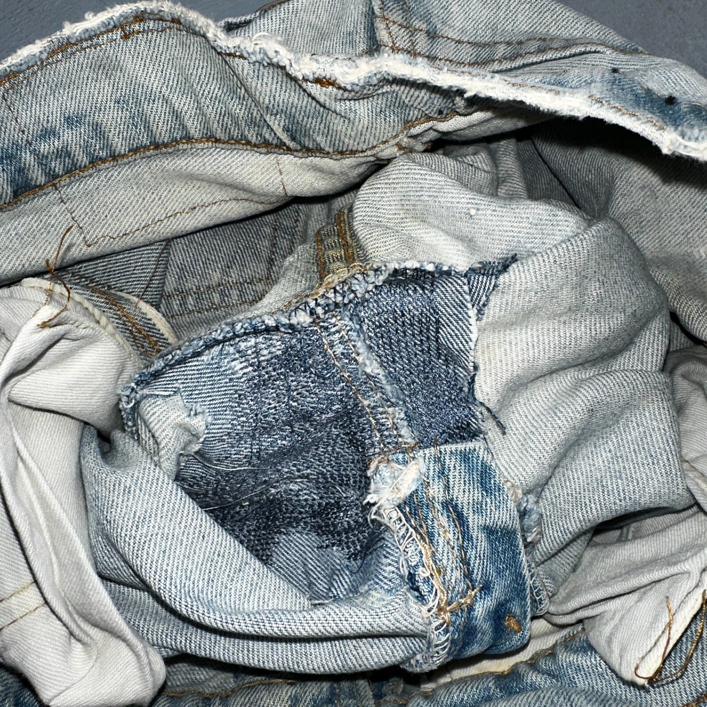 Levis 505 VTG 70s SS Redline Selvedge USA XX Jeans Light Wash Talon Act 29x34