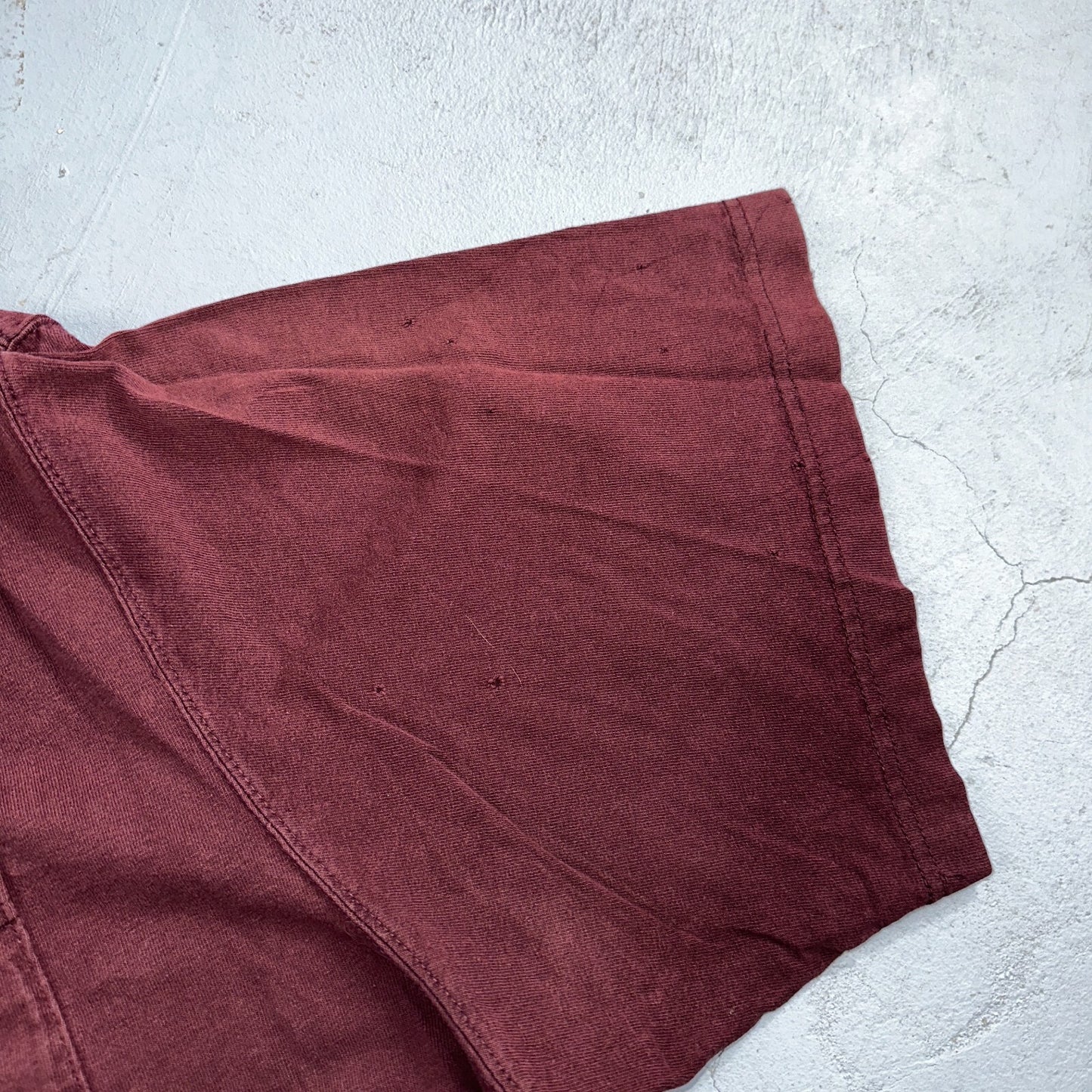 Carhartt K87 PRT Fit Pocket T-Shirt Mens 2XL Maroon Purple Thrashed Holes Worn