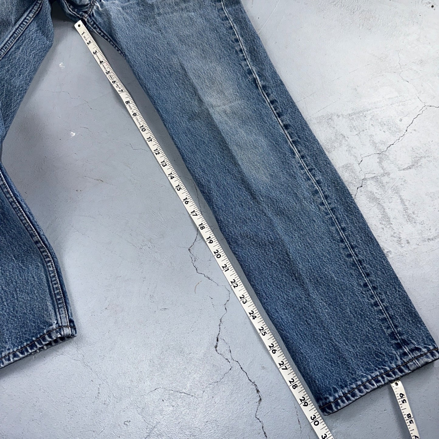 Levis 501 Vintage 90s USA XX Straight Leg Jeans Blue Light Wash 35x34 Act 31x30