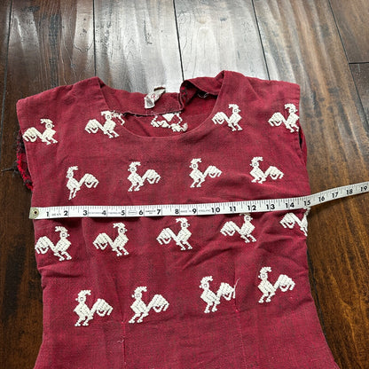 Vintage USA Rockabilly Womens Dress Shirt Skirt 60s 70s Guatemala Rigalt Mexico