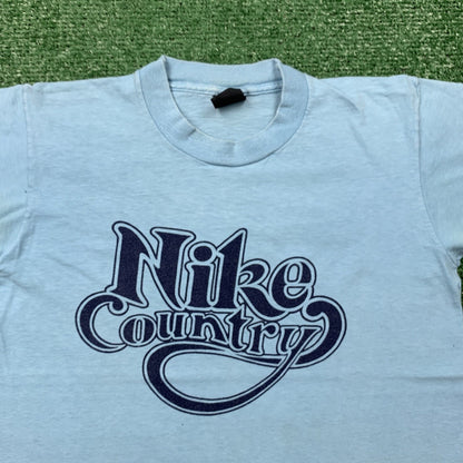 Nike Vintage T Shirt Mens Small Country Hike 70s Basic Simple Rap Music Running