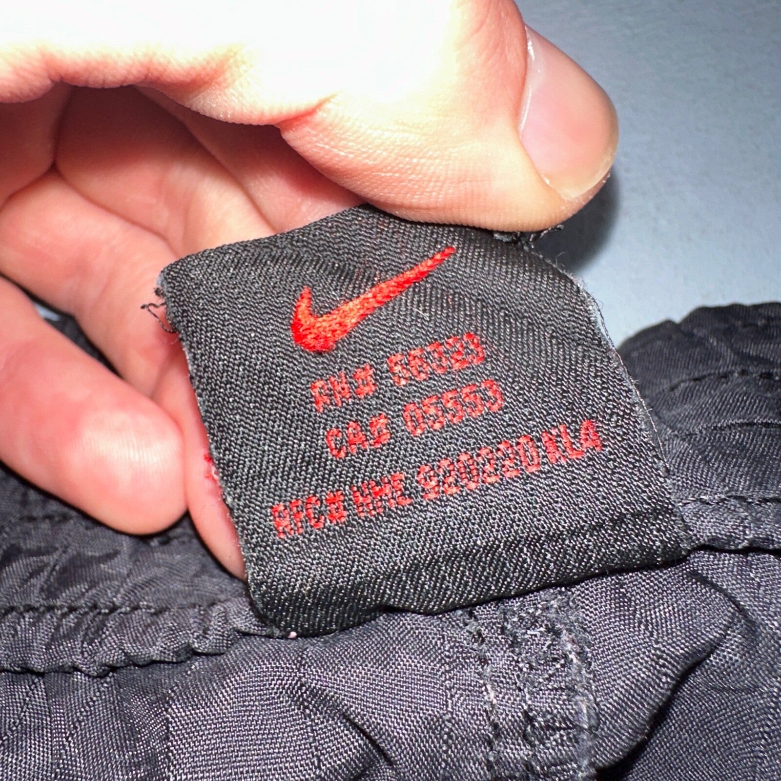 Nike Vintage Black Nylon Shorts Swoosh XL 90s Black Tag 9” Inseam Running Track