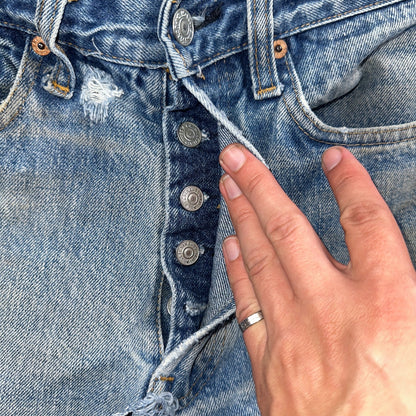 Levis 501 Vintage 80s Redline Selvedge USA XX Jeans Light Wash 32x31 Act 29x27