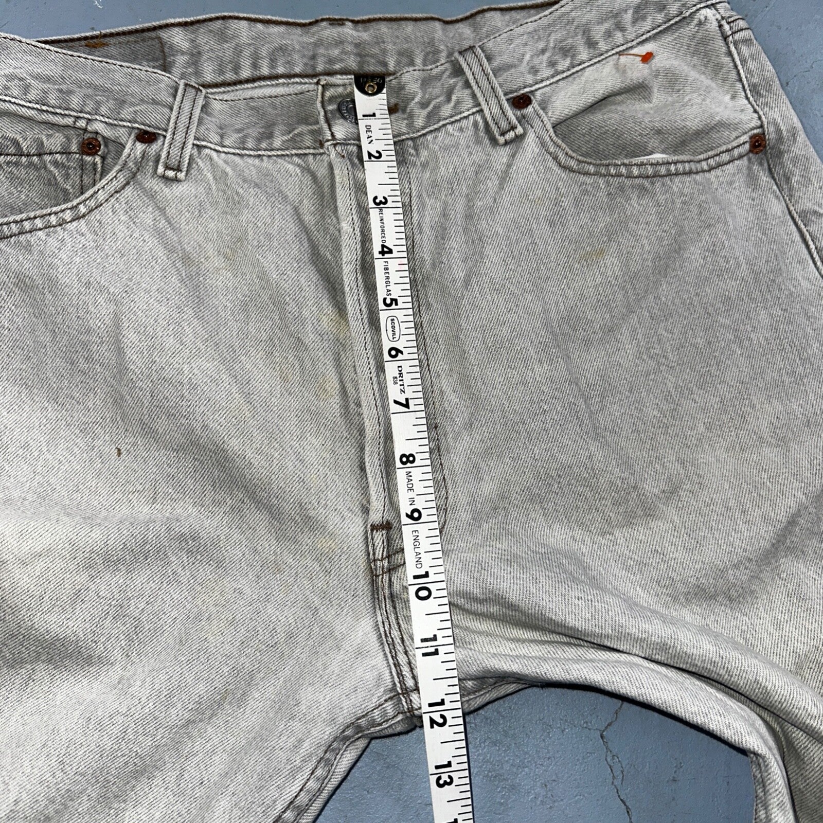 Levis 501 Vintage 90s USA XX Straight Leg Jeans Gray Light Wash 36x32 Act 33x30