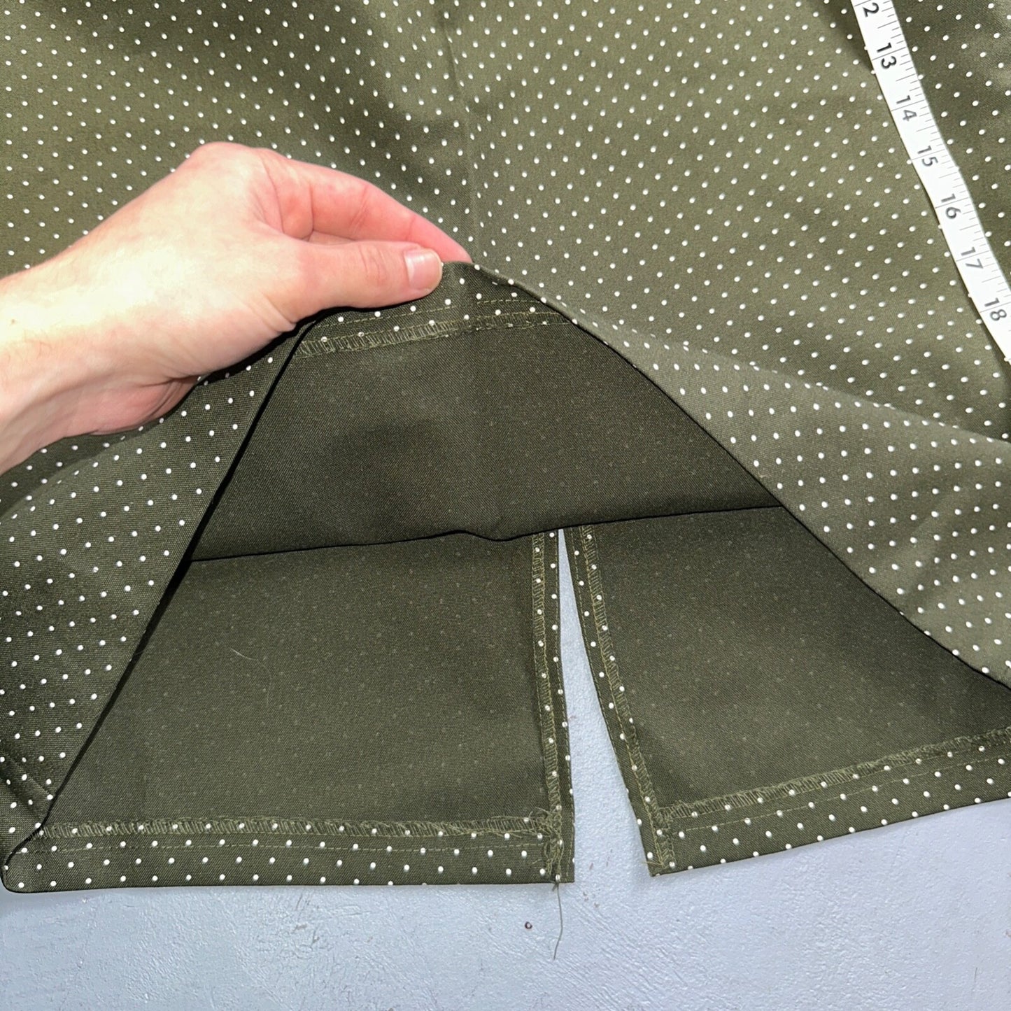 REINA 1970s Women Green Floral Dress Outfit Party Sz 12 VTG 2Pc Set Polka Dot