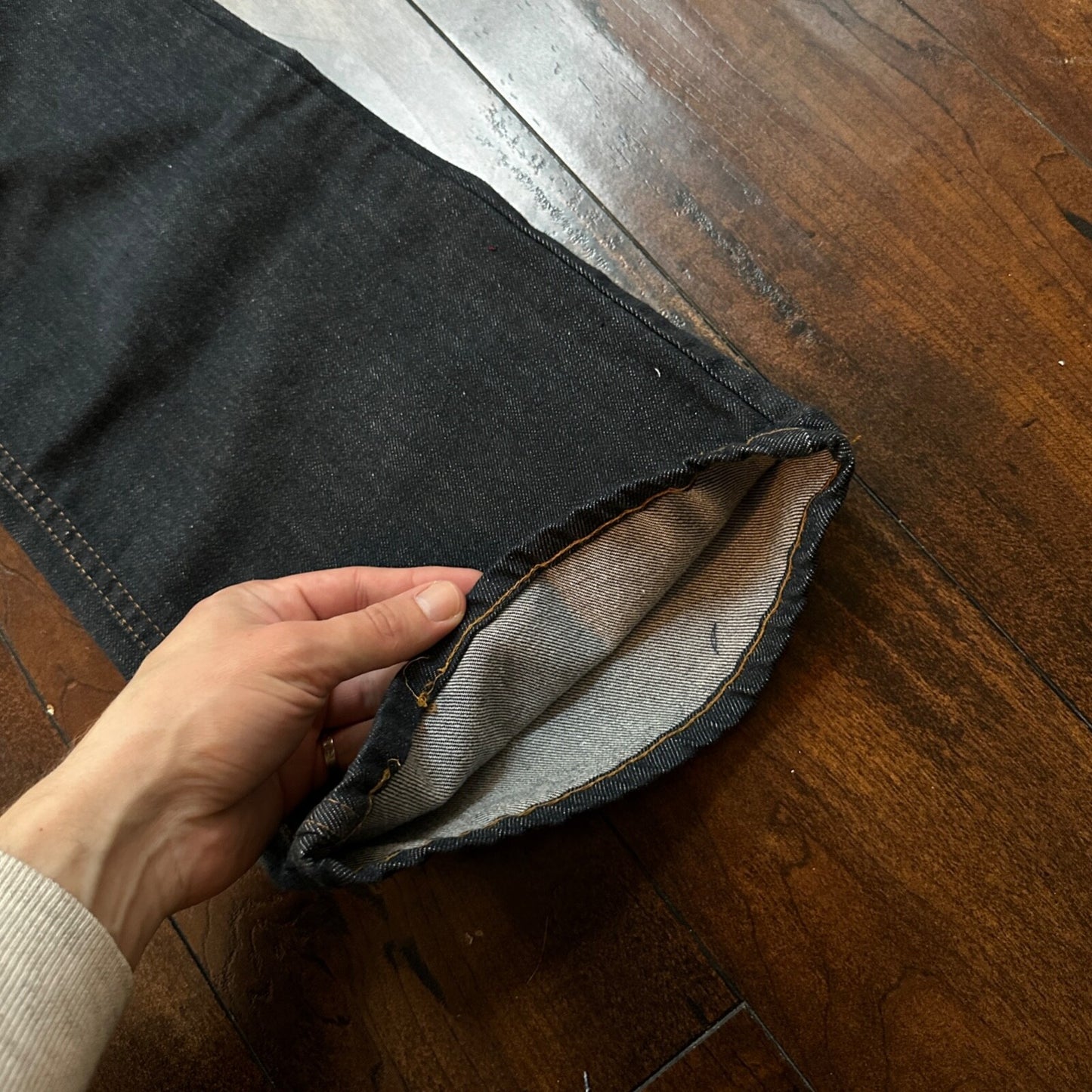 VTG Sears Put On 70s Pants 501 Bell Bottom Flare Rockabilly Cowboy 26x30 BLACK