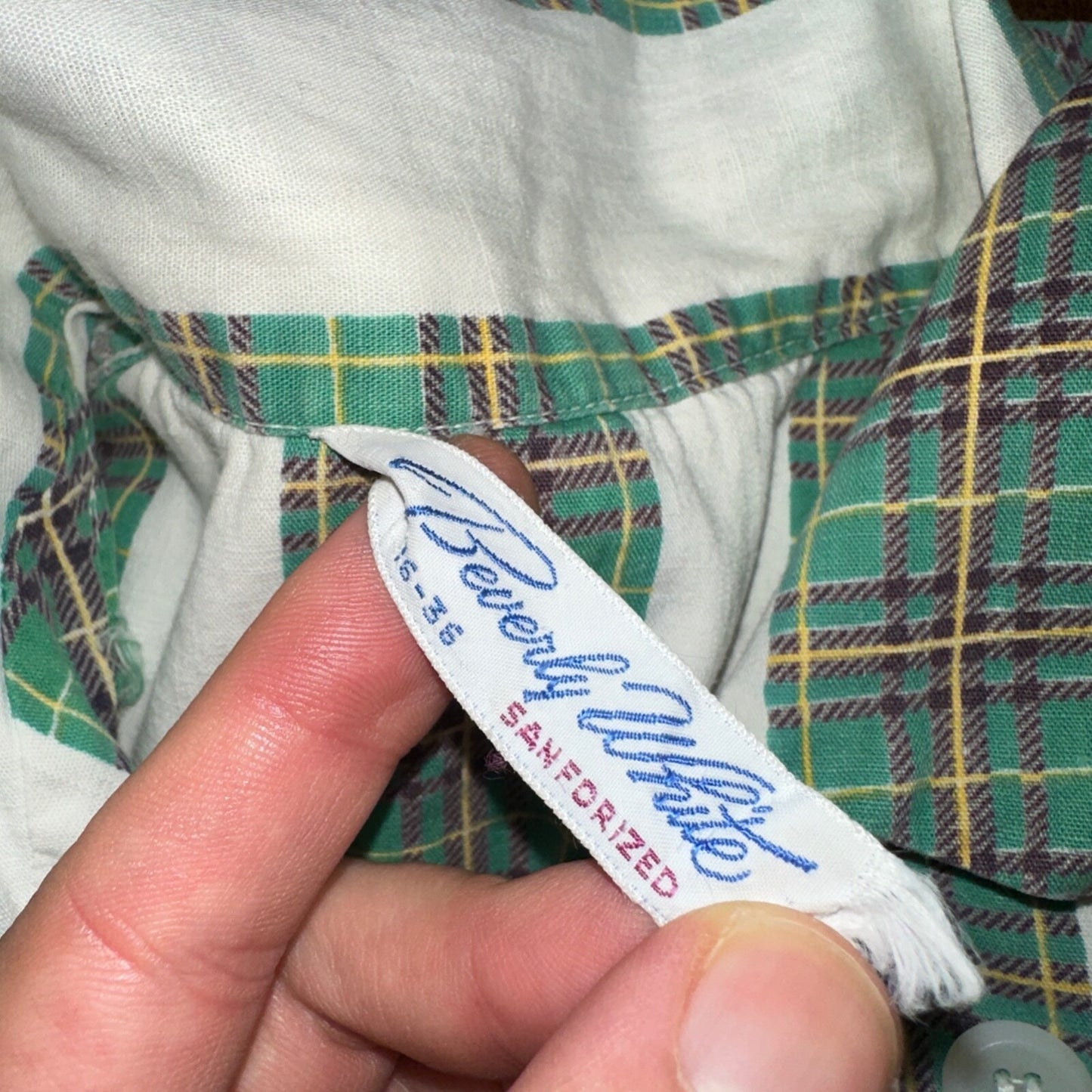 Vintage 50s 60s Tommies Sanforized Sleepwear Pajamas Pair Pants Top Cotton Green