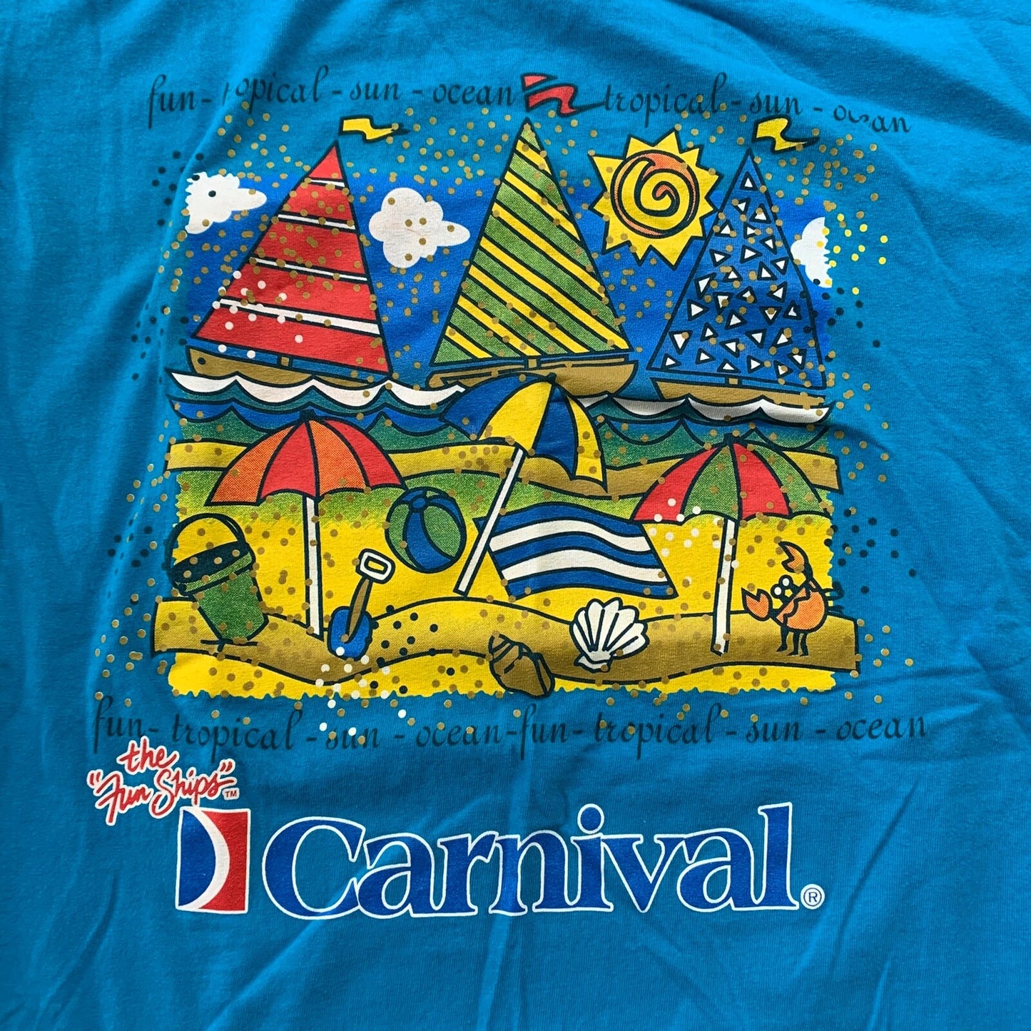 Carnival Vintage T Shirt Summer Sun Tropical Rap Sand Beach Florida Disney Cute