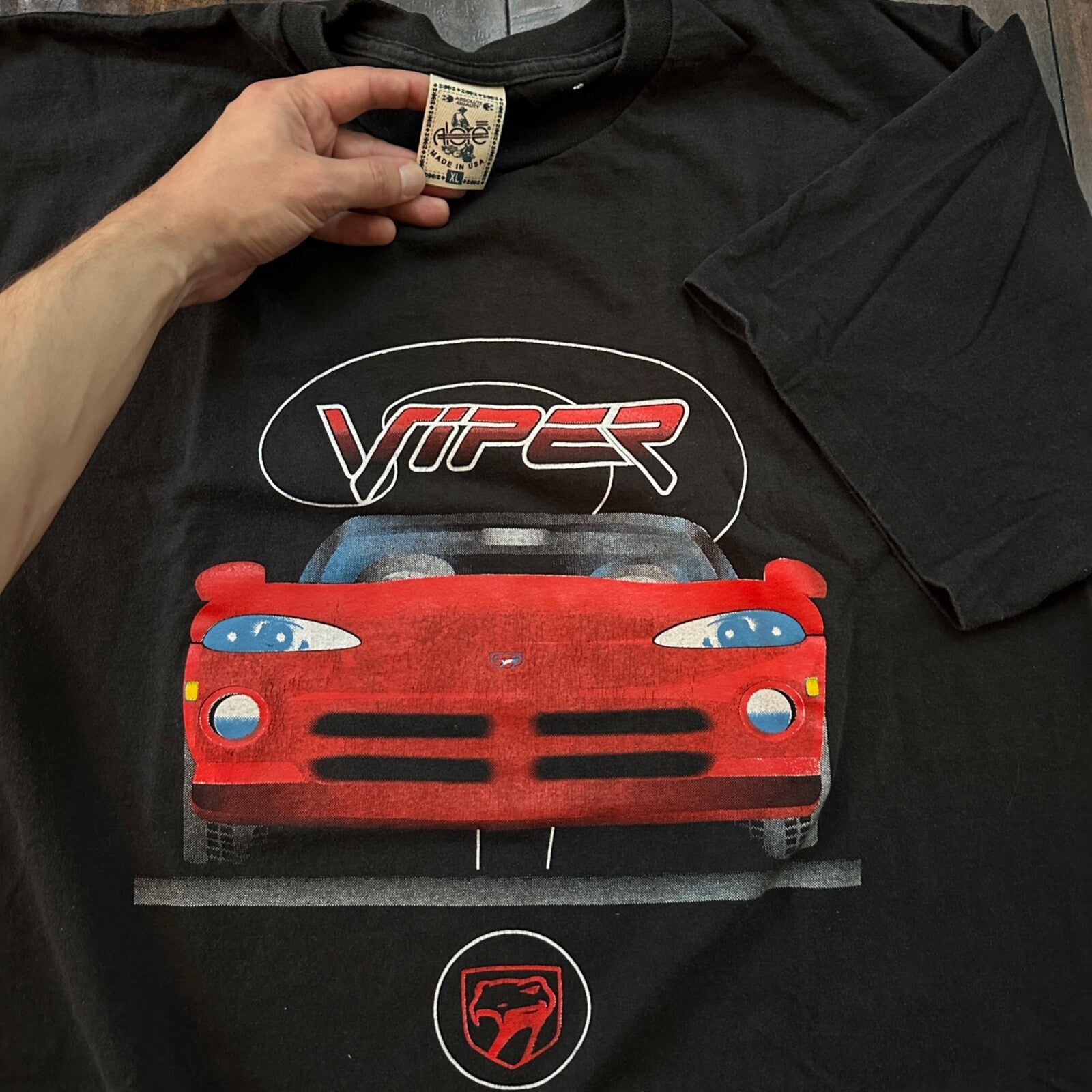 Viper Sports Car Vintage T Shirt 90s Single Stitch Funny Nascar Humor XL USA