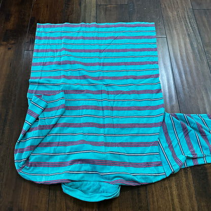 Teal Blue Pink Polo VTG T Shirt Single Stitch Basic 1980s 80s Preppy Vibe