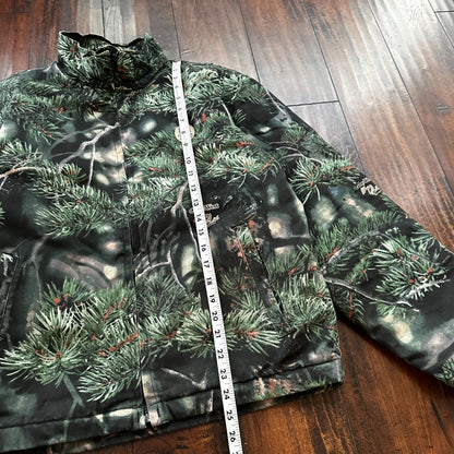 VTG West Camo Leaf Advanced Fleece Jacket Rain Coat Mens M 2004 PineTree Tree
