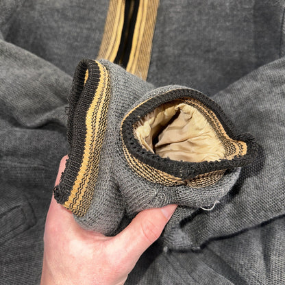 VTG 40s Wool Lined Men Zipper Jacket Sweater Salt Pepper Gray 1940s Rockabilly