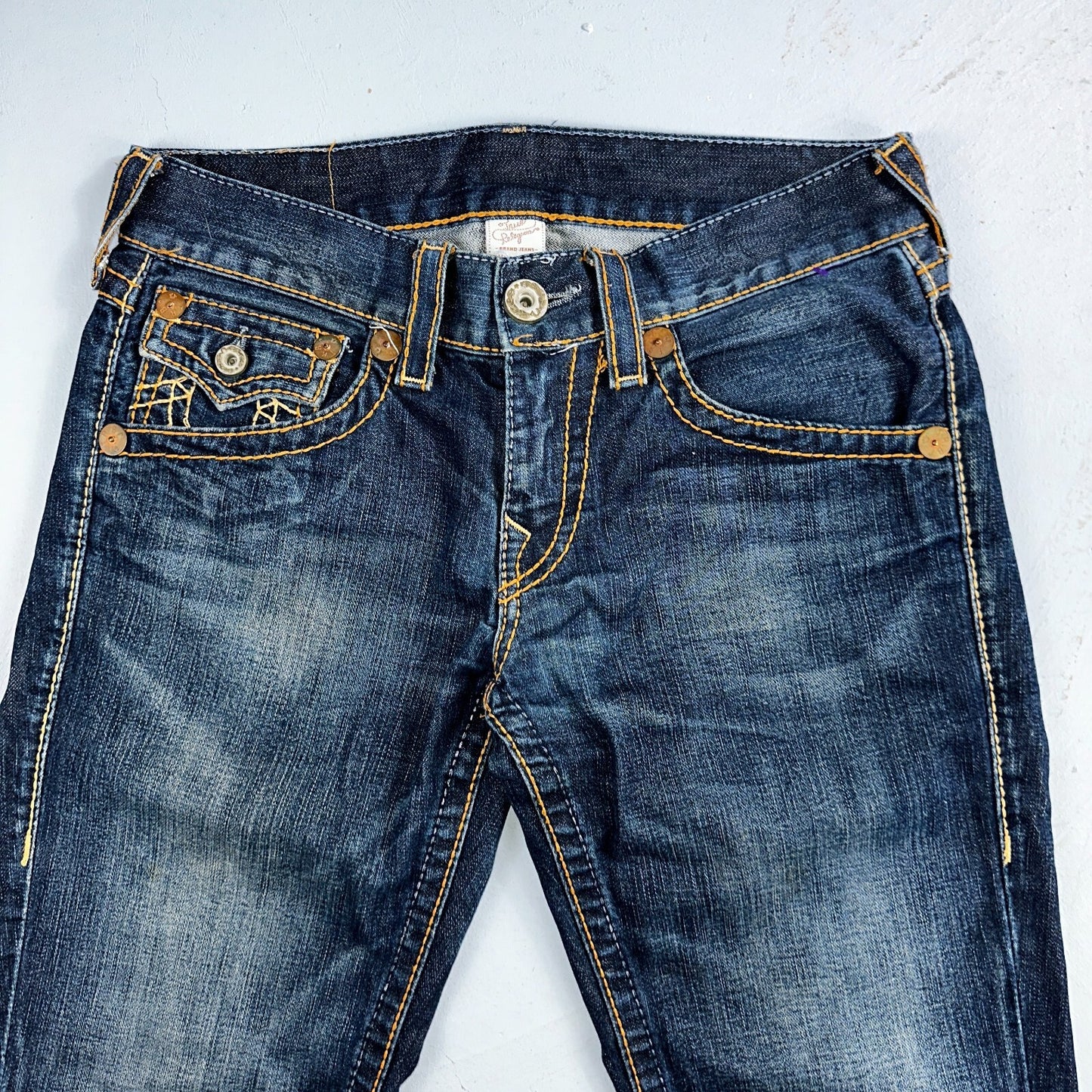 True Religion VTG Billy Big T Blue Jeans Bootcut Y2K Made USA Sz 30 (32x30)