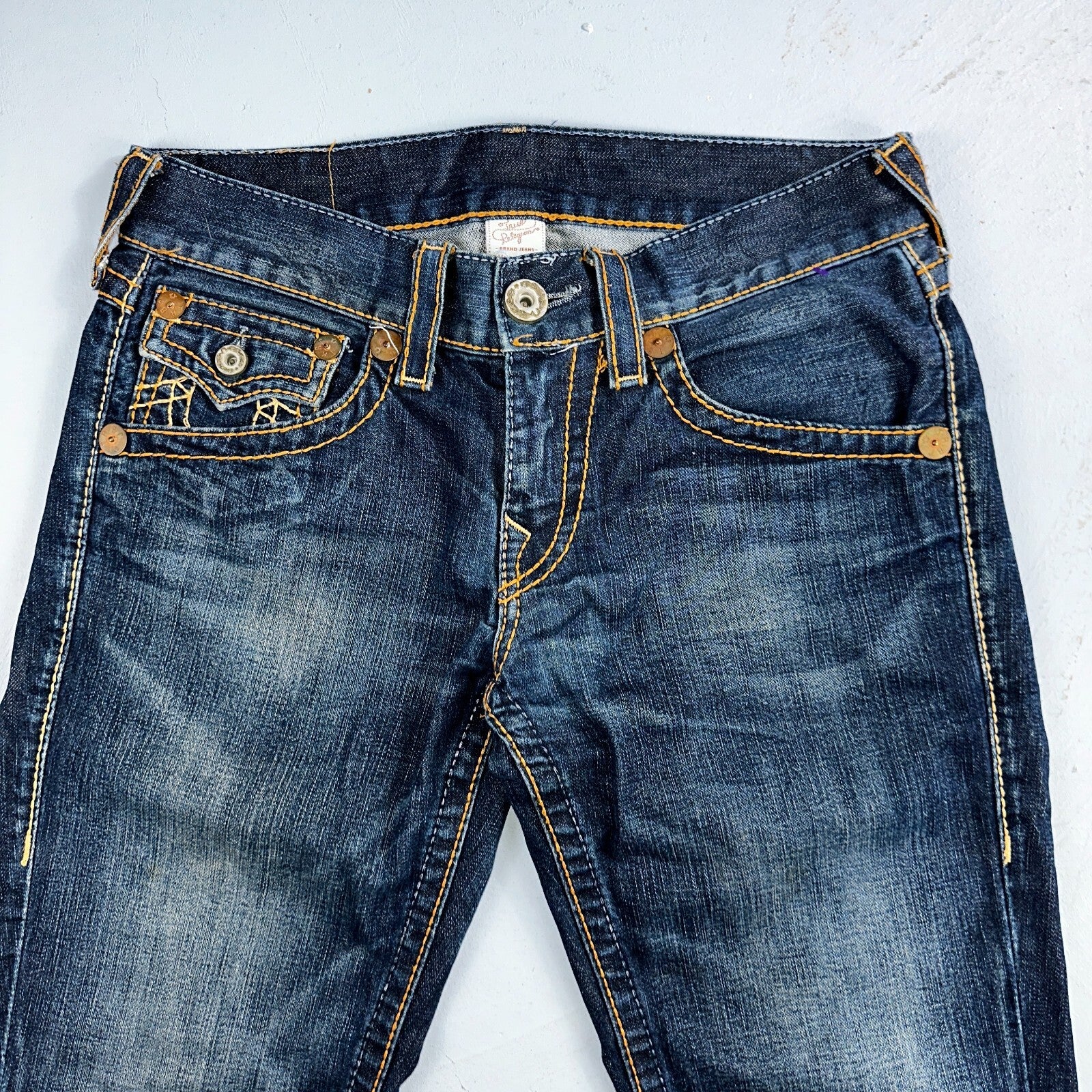 True Religion VTG Billy Big T Blue Jeans Bootcut Y2K Made USA Sz 30 (32x30)