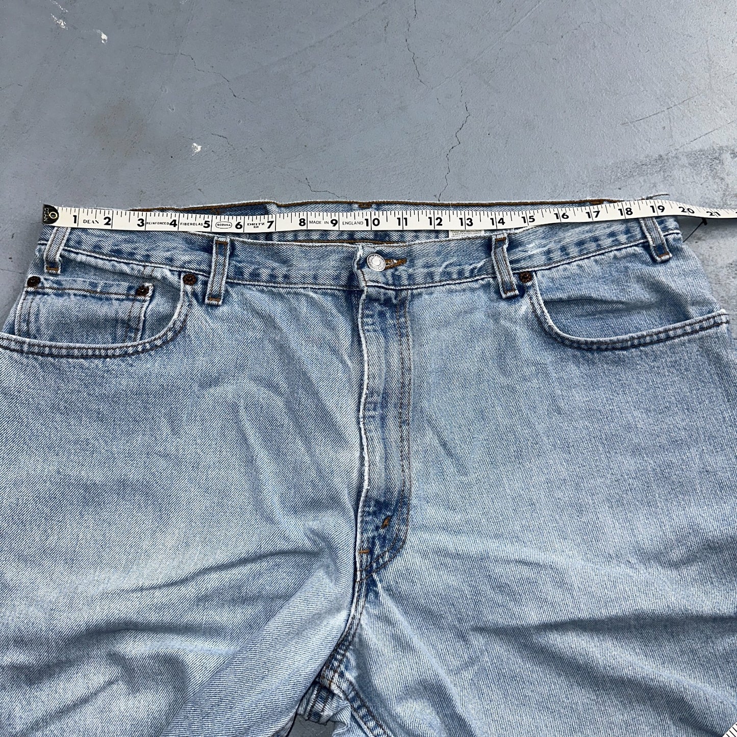 Levis 570 Jeans Mens 40x32 Blue Baggy Wide Loose Denim Pants Tapered 39x30