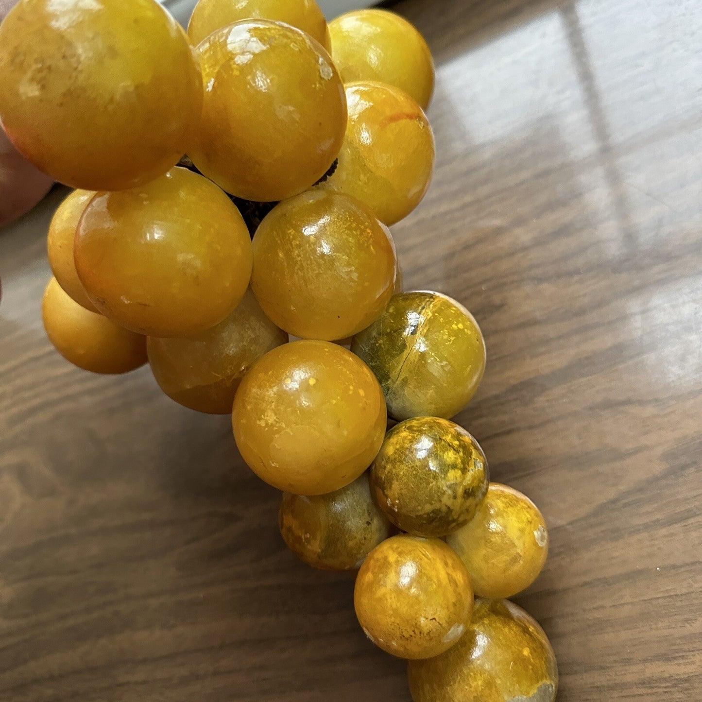 VTG Gold Lucite Acrylic Grapes Mid Century MCM Retro 1960s Cluster Yellow Set 2