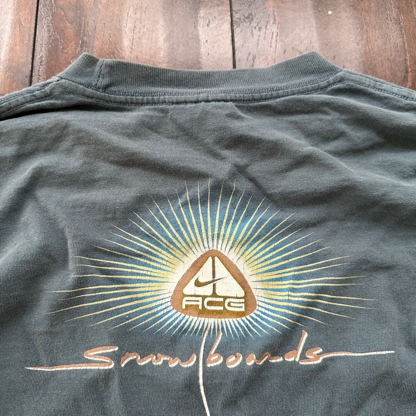 ACG Nike Snowboards Vintage T Shirt 90s Blue White Tag Rare Sports Jordan Used