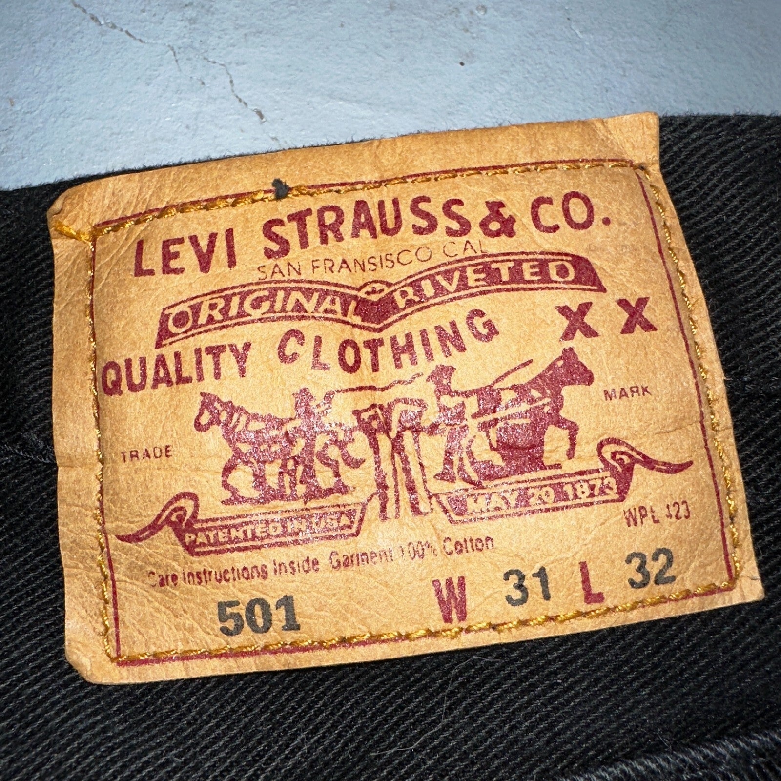 Levis 501 Vintage 90s USA XX Straight Leg Jeans Missing Buttons 31x32 Black
