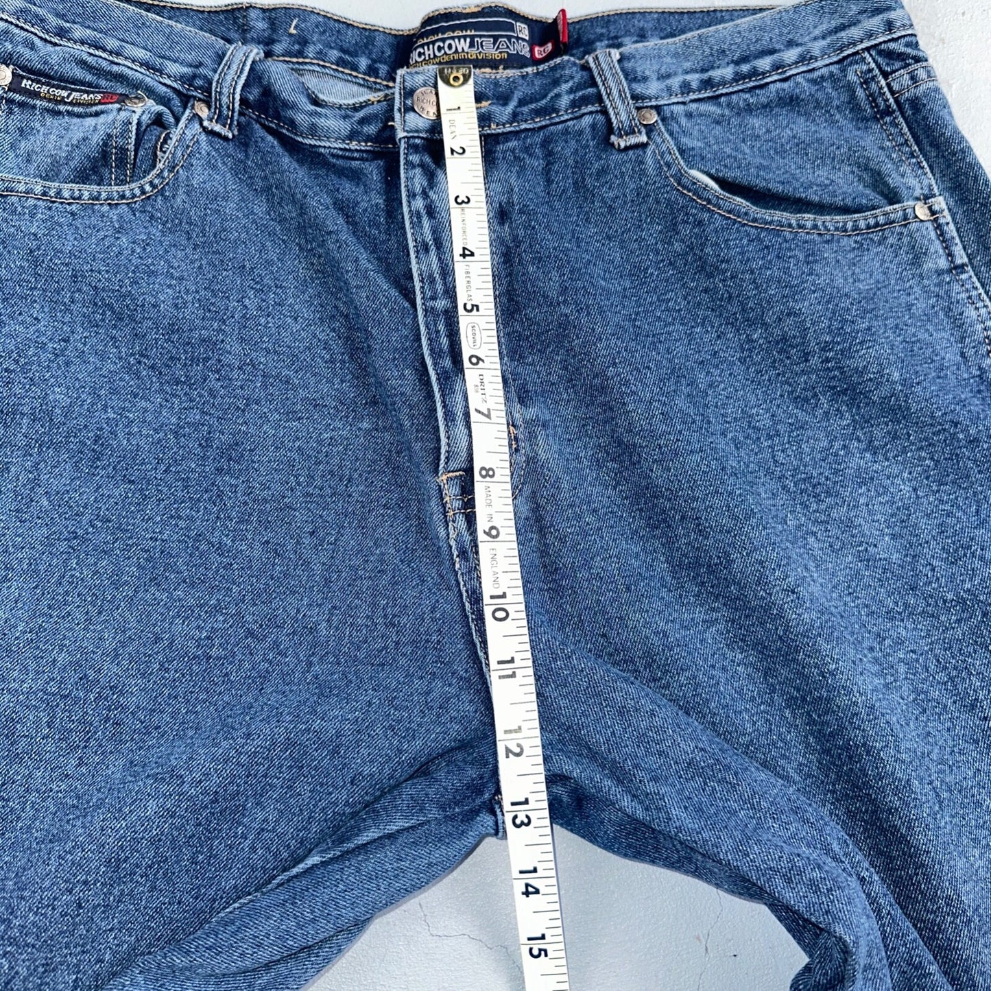 Richcow Jeans Vintage Y2K Carpenter Blue Denim Jeans Mens Size 38x32 Embroidery