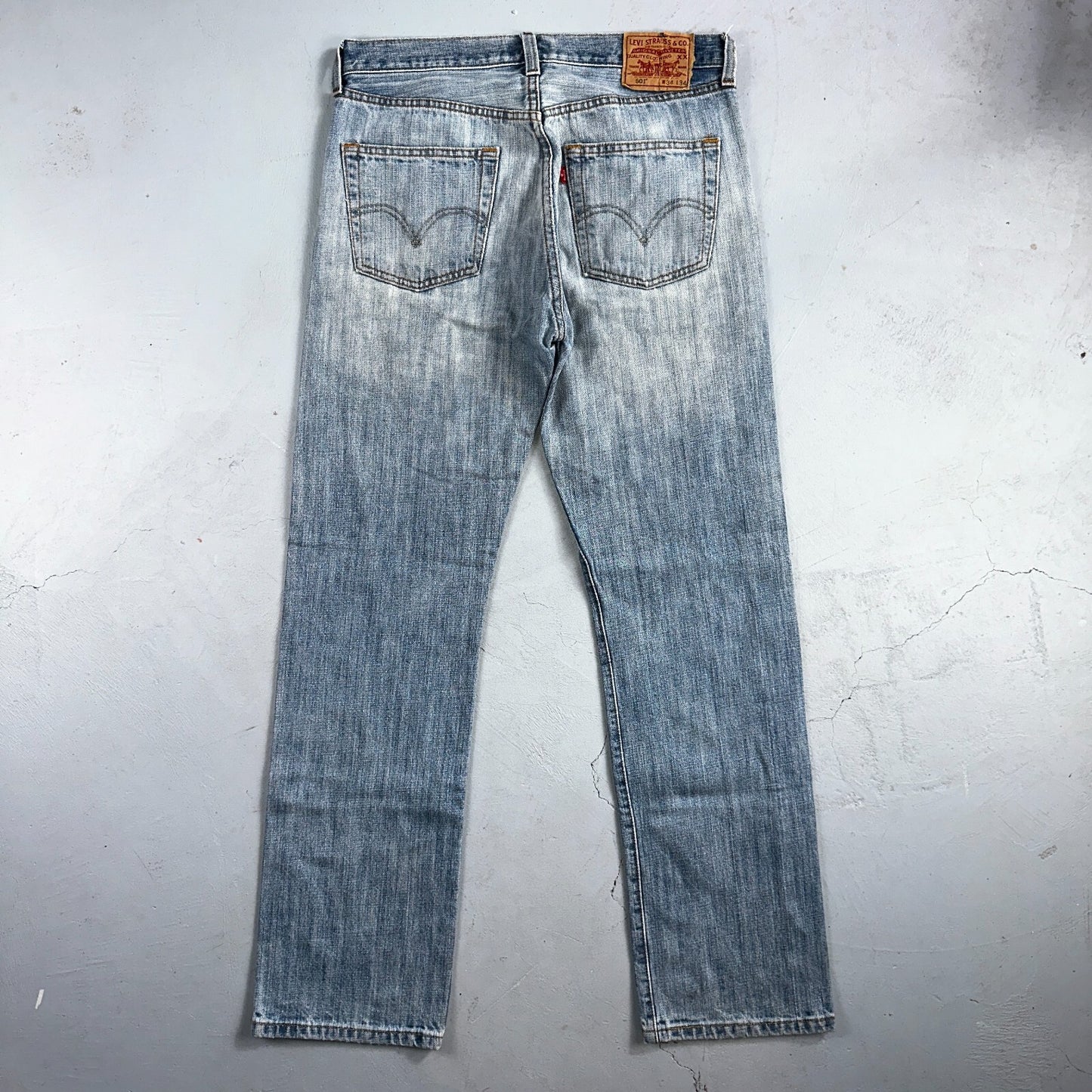 Levis 501 Vintage Y2K XX Straight Leg Jeans Blue Light Wash 34x34 Act 33x32