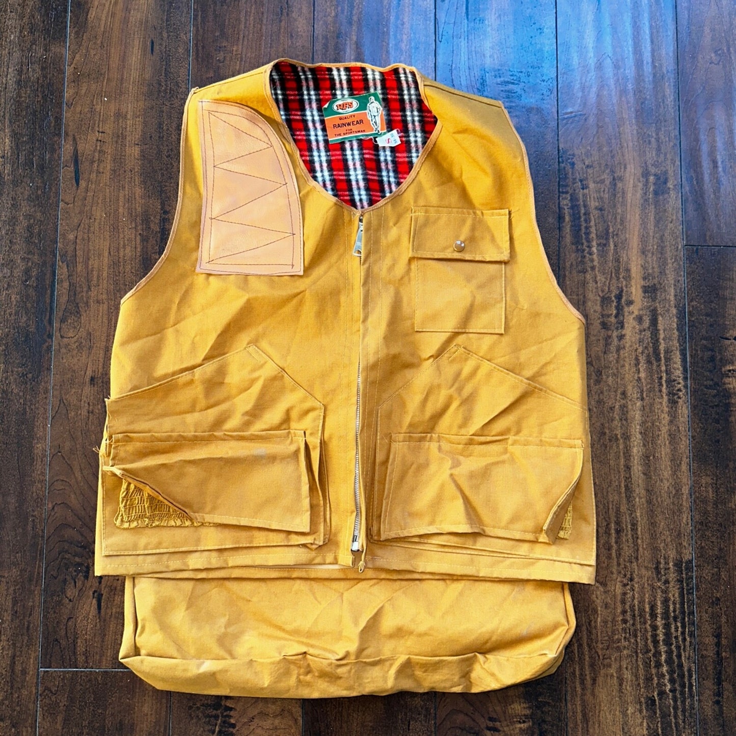 Vintage 80s WFS Rainwear Waterproof Hunting Vest 1980s Travel Flannel Oregon