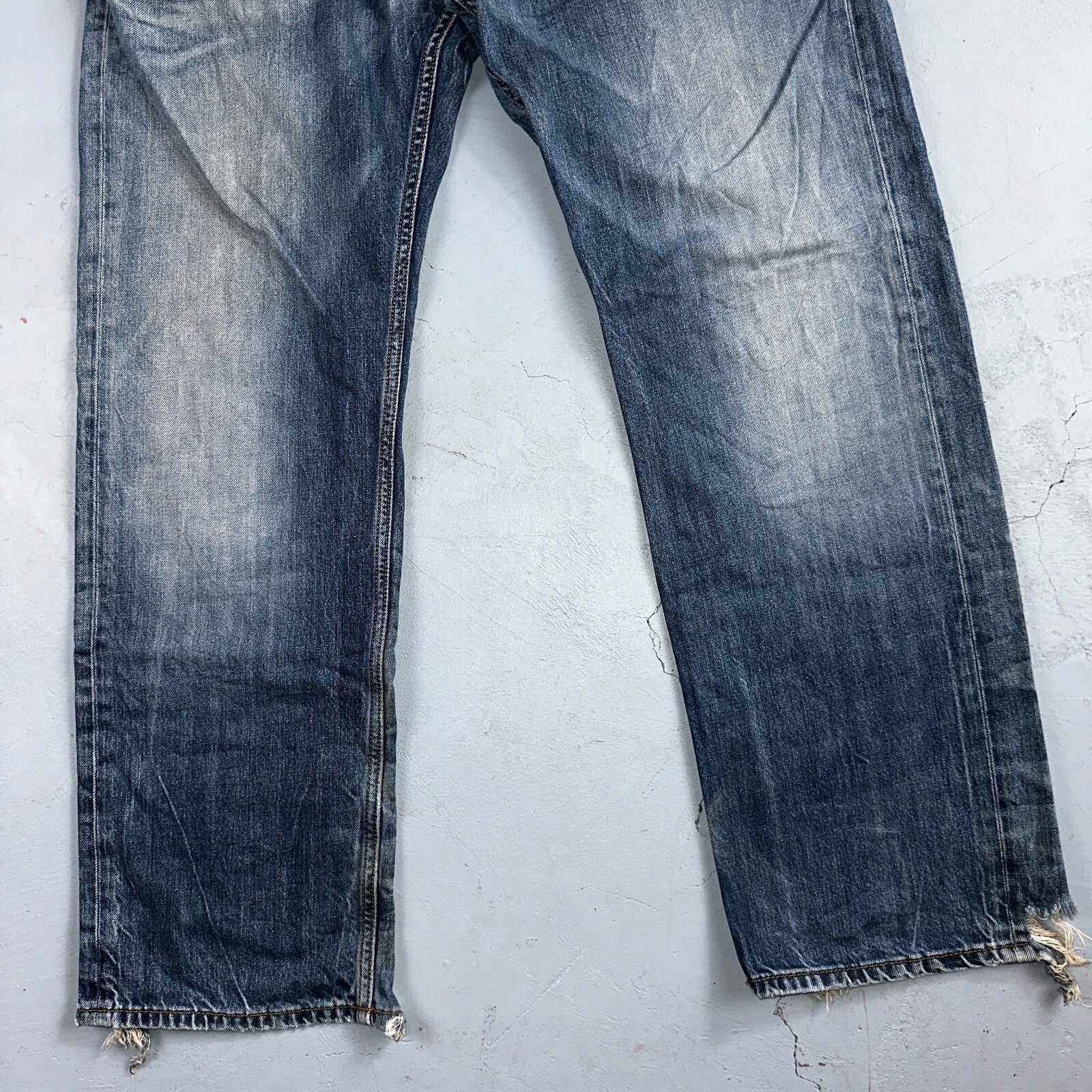 Diesel Larkee Bootcut Stretch Jeans Mens 36x30 Blue Straight 008M2 Whisker Italy