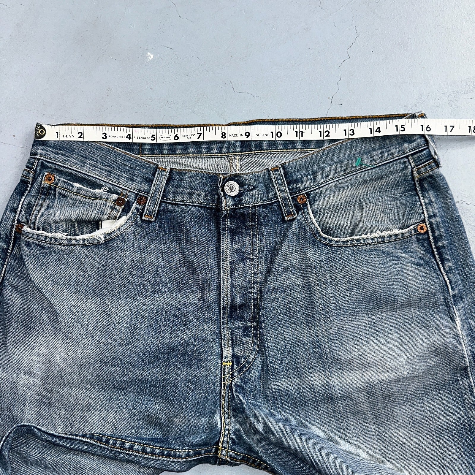 Levis 501 Vintage Y2K XX Straight Leg Jeans Blue Med Wash 33x32 Act 32x31