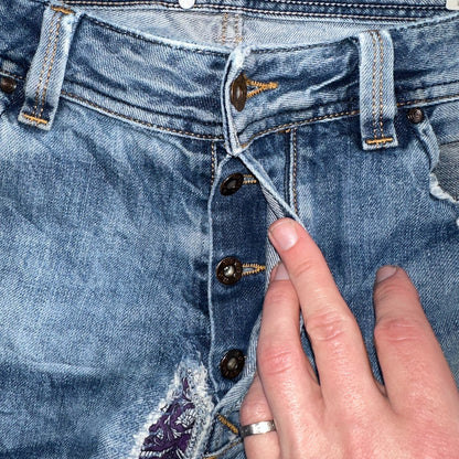 Diesel Larkee Bootcut Stretch Jeans Mens 36x30 Blue Straight 008M2 Whisker Italy