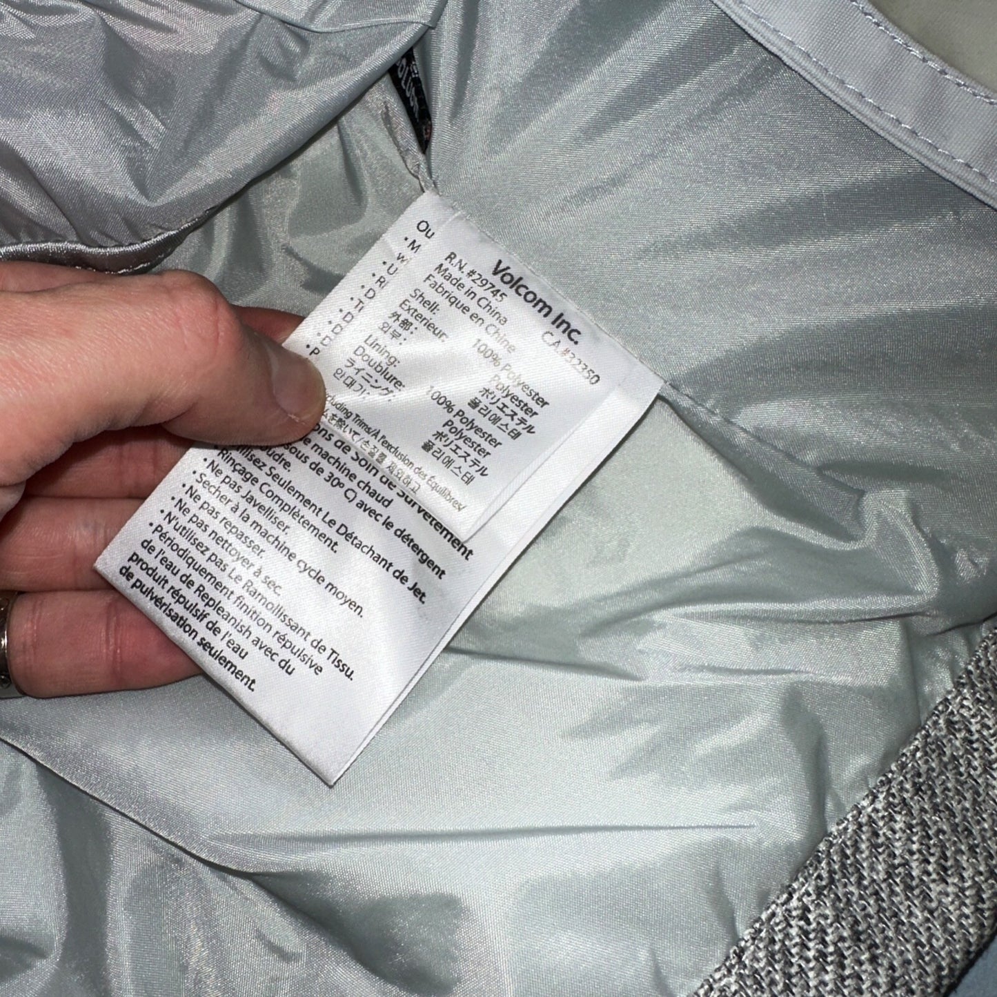 Volcom Snowboarding Jacket Men's Size Small Transition Parka Gray Ski