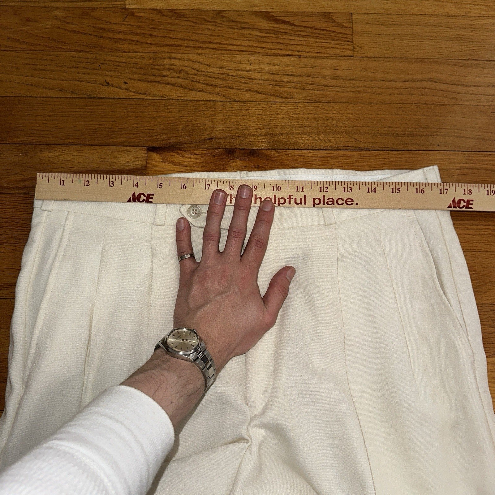 Cellini White 2 Piece Suit Mens 42R 33x26 Solid Double Breasted USA 1980s 80s