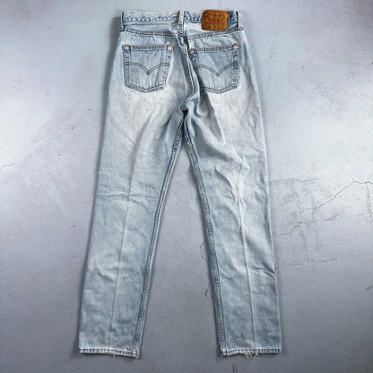 Levis 501 Vintage 90s USA XX Straight Leg Jeans Blue Light Wash 30x32 Act 28x30