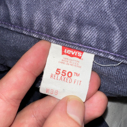 Levis 550 VTG Denim Shorts Mens 38 Purple Wash 1990s Orange Tab 90s 501