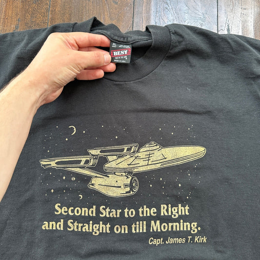 Star Trek 90s James T Kirk Vintage T Shirt USA 90s Rare Promo Movie Spaceship XL