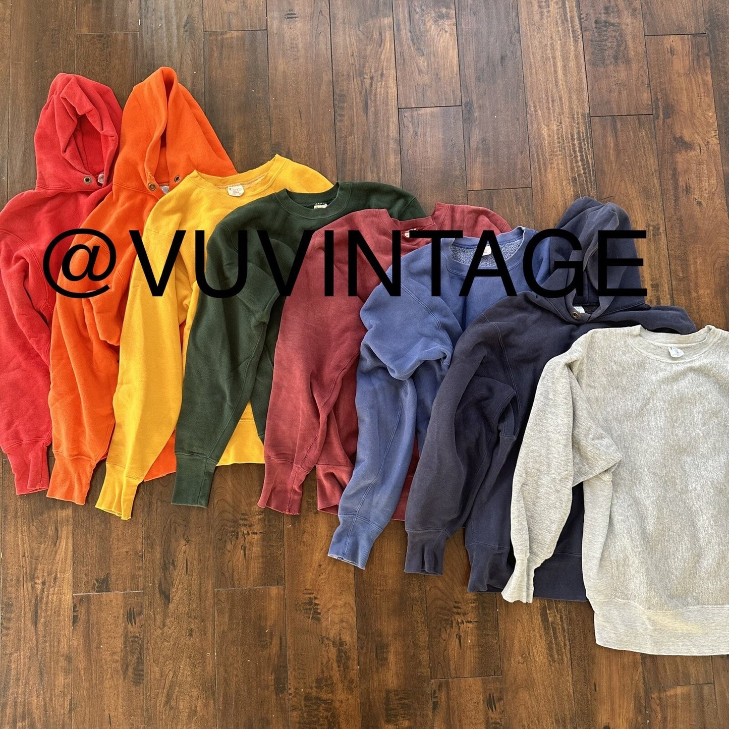 Champion 1970s RW Complete Set USA Sweatshirt VTG Hoodie Crewneck Lot Rare 70s