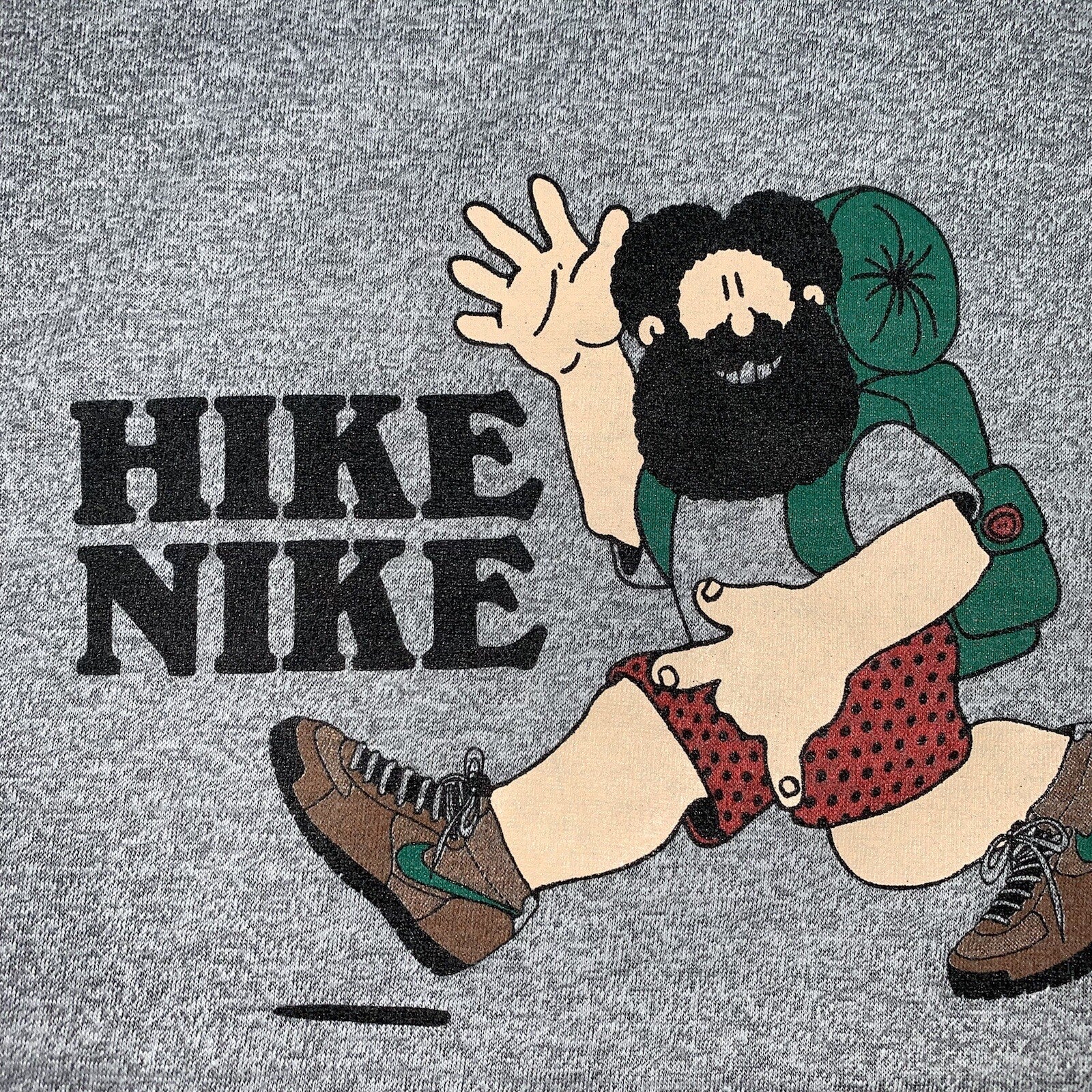 HIKE NIKE 80s Vintage T Shirt OG Rare Grail Geisha Rap Japan Gray Long Sleeve