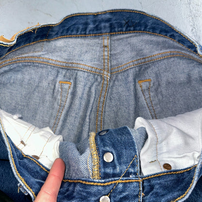Levis 501 Y2K XX Straight Leg Jeans Blue VTG Med Wash 36x38 Act 33x33
