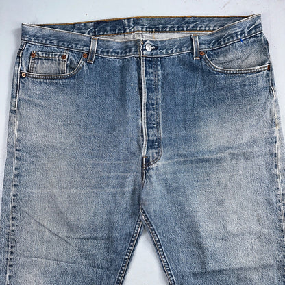 Levis 501 Vintage 90s USA XX Straight Leg Jeans Blue Light Wash 46x32 Act 42x28