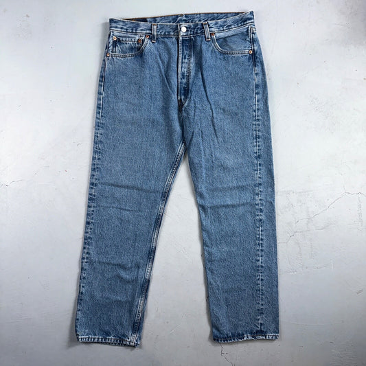 Levis 501 Vintage 90s USA XX Straight Leg Jeans Blue Med Wash 36x30 Act 34x29