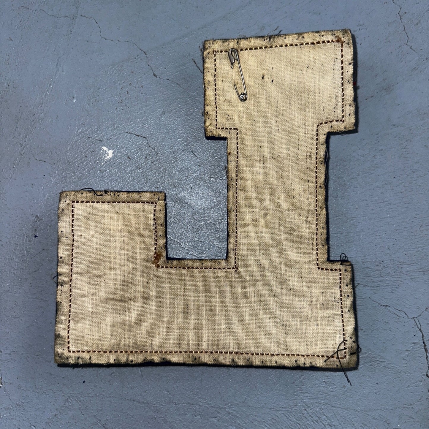 VTG Letterman Varsity Patch Letter L Red Blue Felt Sports Athletic Logo 60s